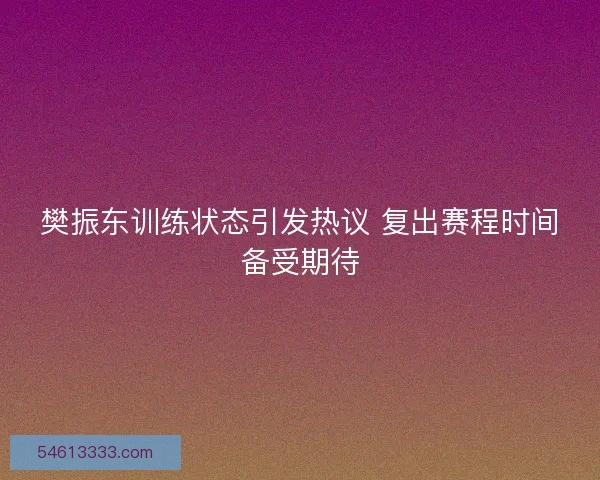 樊振东训练状态引发热议 复出赛程时间备受期待